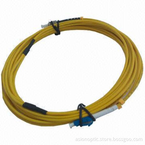 Fiber-optic Distribution Bundle Cable, 2 Fibers, Single-mode LC to ST Breakout, 3.0mm Jacket/LSZH